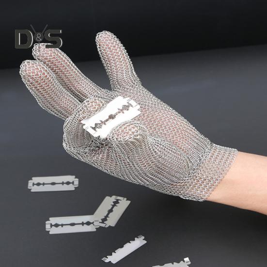 1 szt. Rękawice odporne na przecięcia, siatka ze stali nierdzewnej klasy spożywczej, gotowanie w kuchni, krojenie mięsa, otwieranie ostryg, rękawice rzeźnicze, wytrzymałe rękawice z metalowej kolczugi