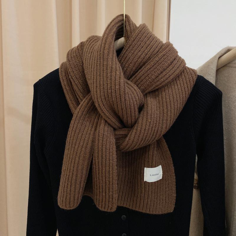 New Red Arctic Fleece Knitted Scarf Men's and Women's Winter Christmas Student Couple Thickened Wool Scarf Korean