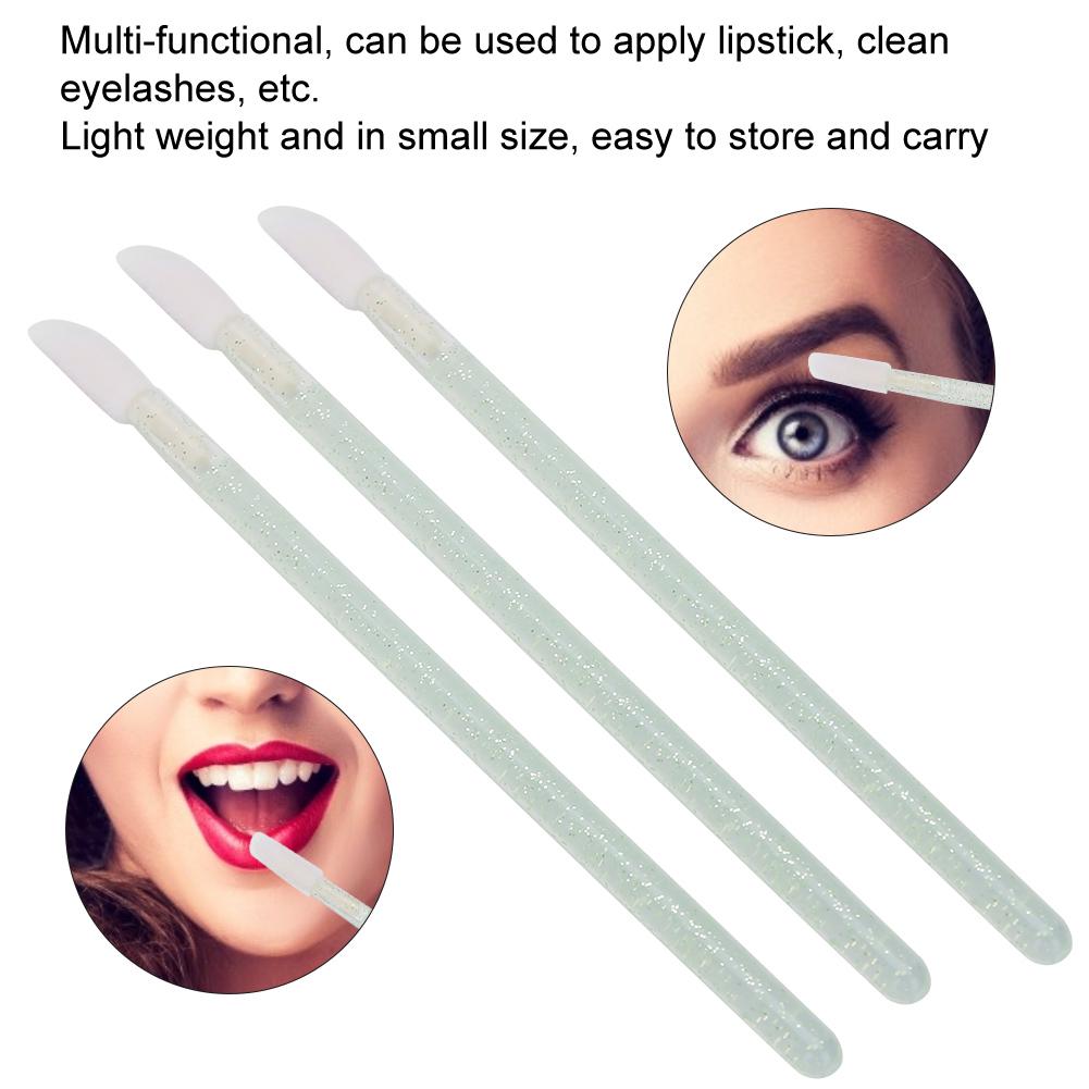 100 buc Pensulă de buze de unică folosință, Tampon de bumbac pentru curățarea genelor, Pensulă pentru spumă de gene, Instrument de machiaj