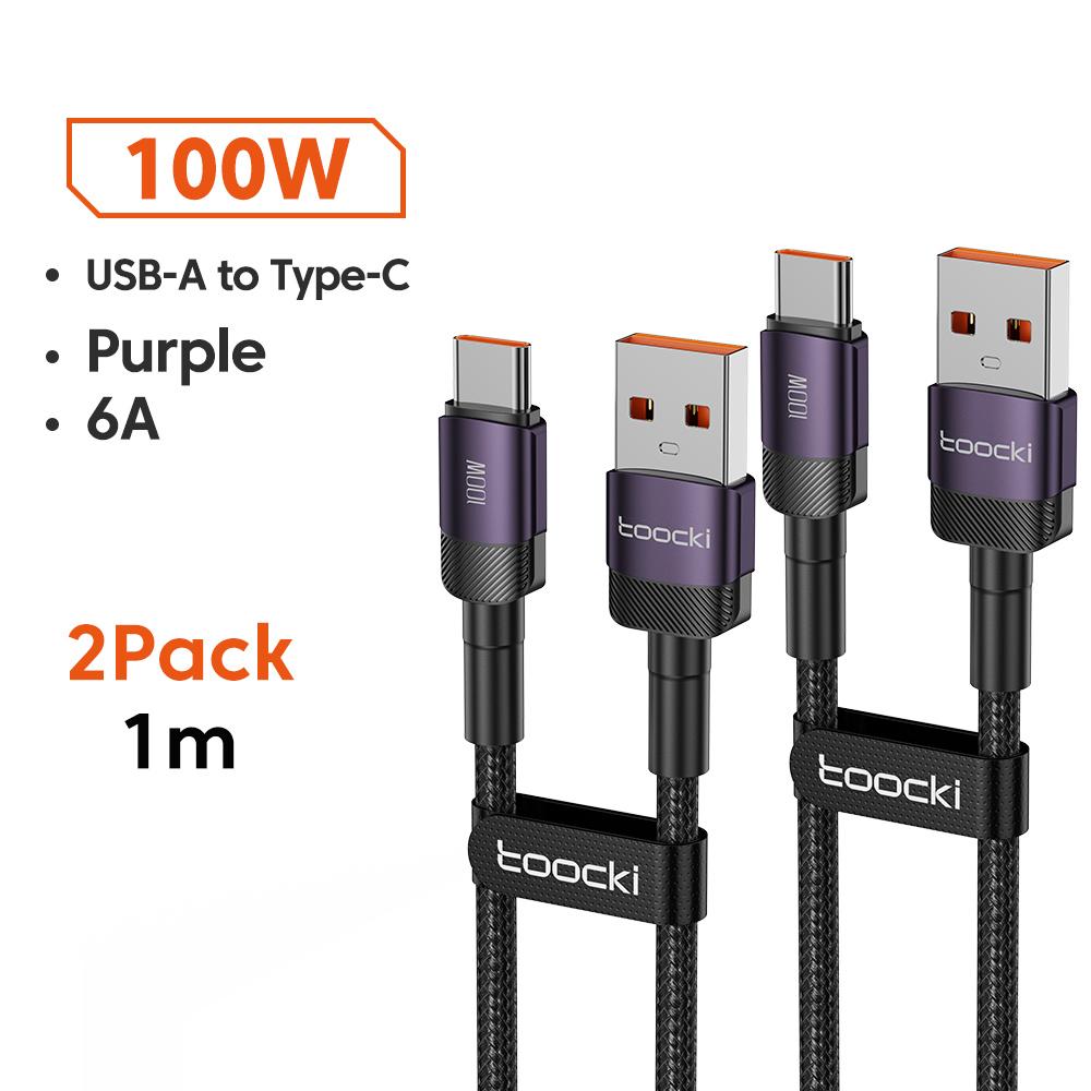 Toocki 6A USB To Type C Cable for Huawei Xiaomi PD 100W Fast Charging Charger USB C Data Cord Quick Charge for Samsung Oneplus 5