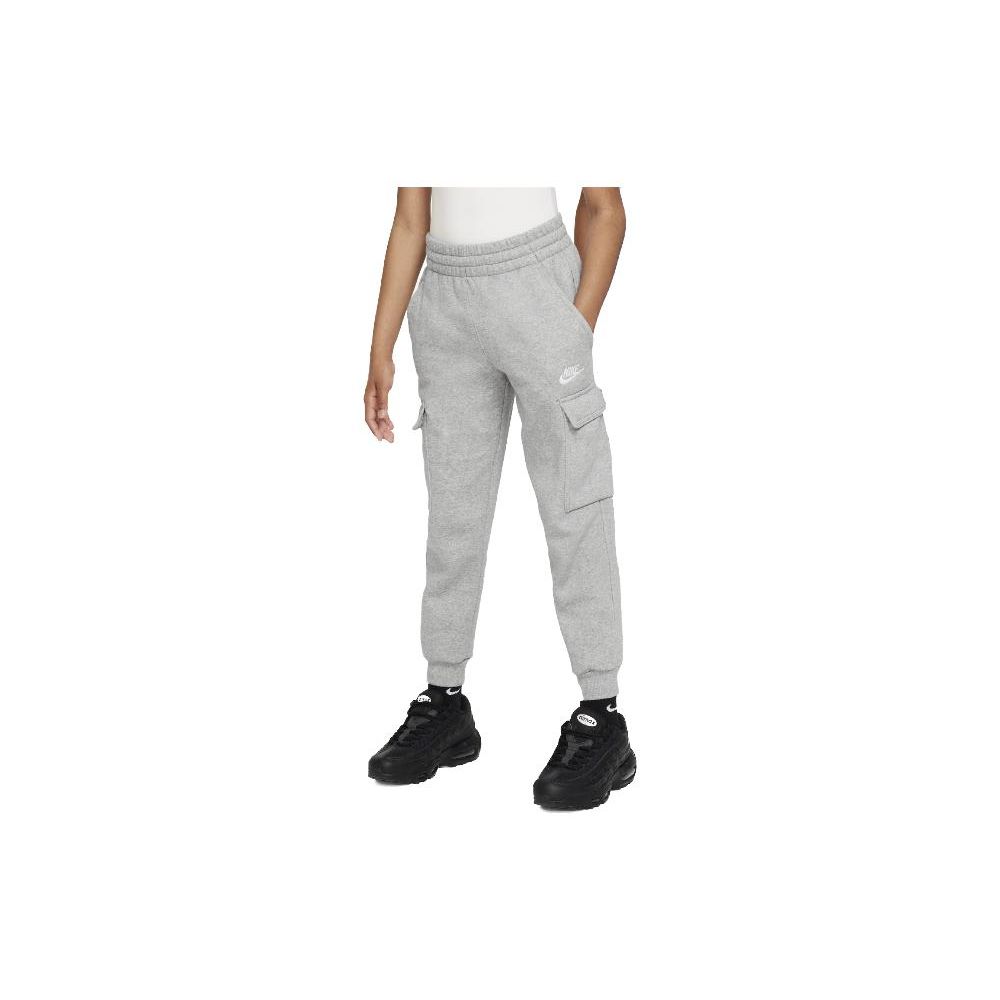 Nike Kids Cargo Pants Loose Drawstring Letter Logo Print Straight Leg Casual Pants Kids pants Gray FD3012-063