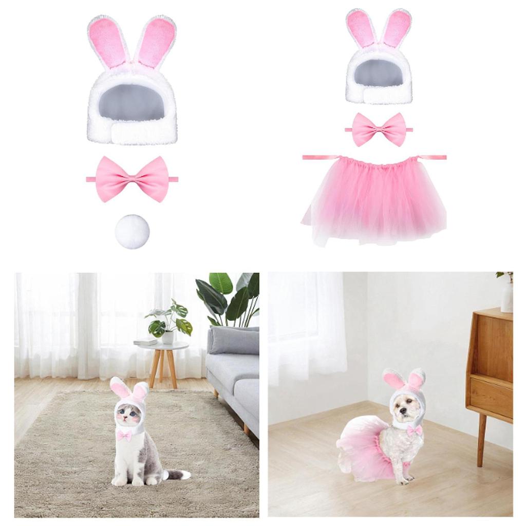 3Pcs Cute Costume Bunny Costume Cute Bunny Ears Accessories Cosplay for Daily wearing Small Dogs Photo Props Halloween Festival