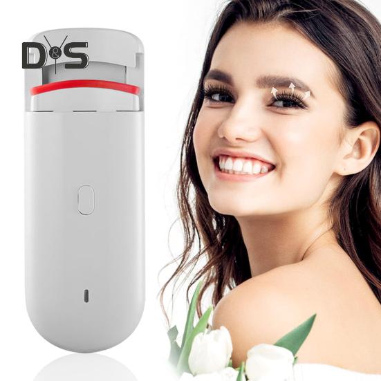 Heated Eyelash Curler Electric Eye Lash Curlers with Built-in Curved Comb Silicone Pad Rechargeable Quick Natural Curling Professional Eyelash