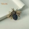 Unisex Brooch Bee Shape Alloy Rhinestone Decor Anti-slip Bag Coat Collar Hat Scarf Decoration Clothes Pin Party Prom Garment Jewelry