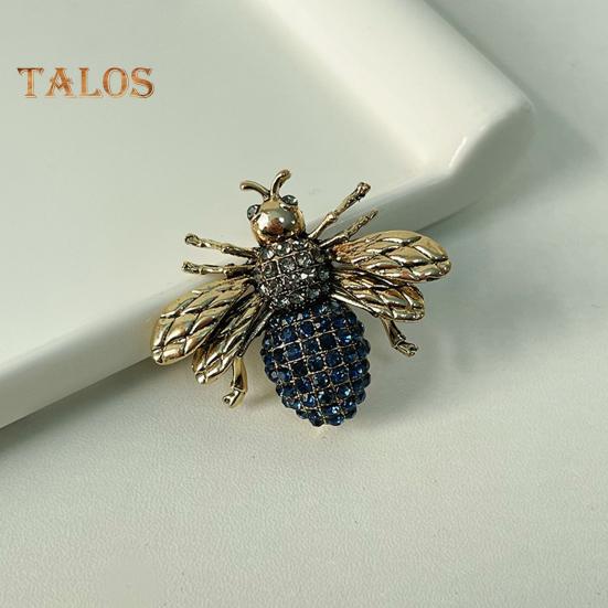 Unisex Brooch Bee Shape Alloy Rhinestone Decor Anti-slip Bag Coat Collar Hat Scarf Decoration Clothes Pin Party Prom Garment Jewelry