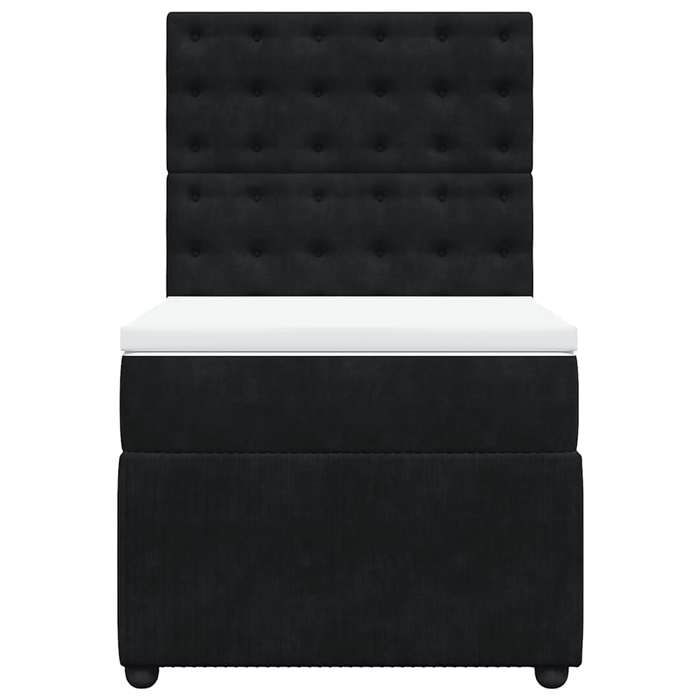 Maison Exclusive - Slatted Bed Base with Mattress Black 90x200 Cm Velvet