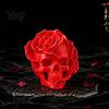 Rose Skull Decor Figurine, 3D Printed Gothic Ornament, Spooky Flower Home Statue, Halloween Centerpiece for Table Shelf Theme Party Supplies
