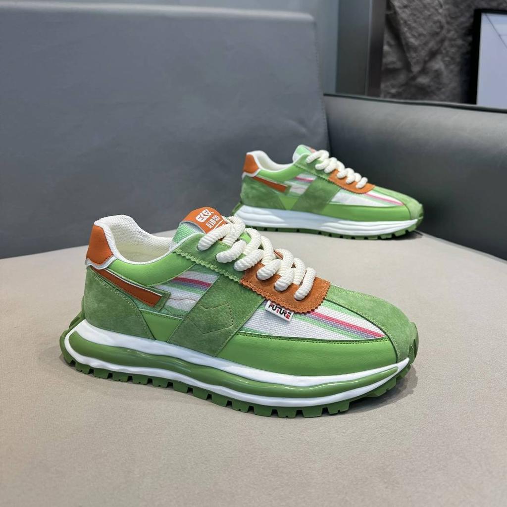 2025 Spring Men's Dad Sneakers - Breathable Colorblock Platform Shoes with Elevated Design, Versatile Chunky Casual Sneakers for Urban Streetwear