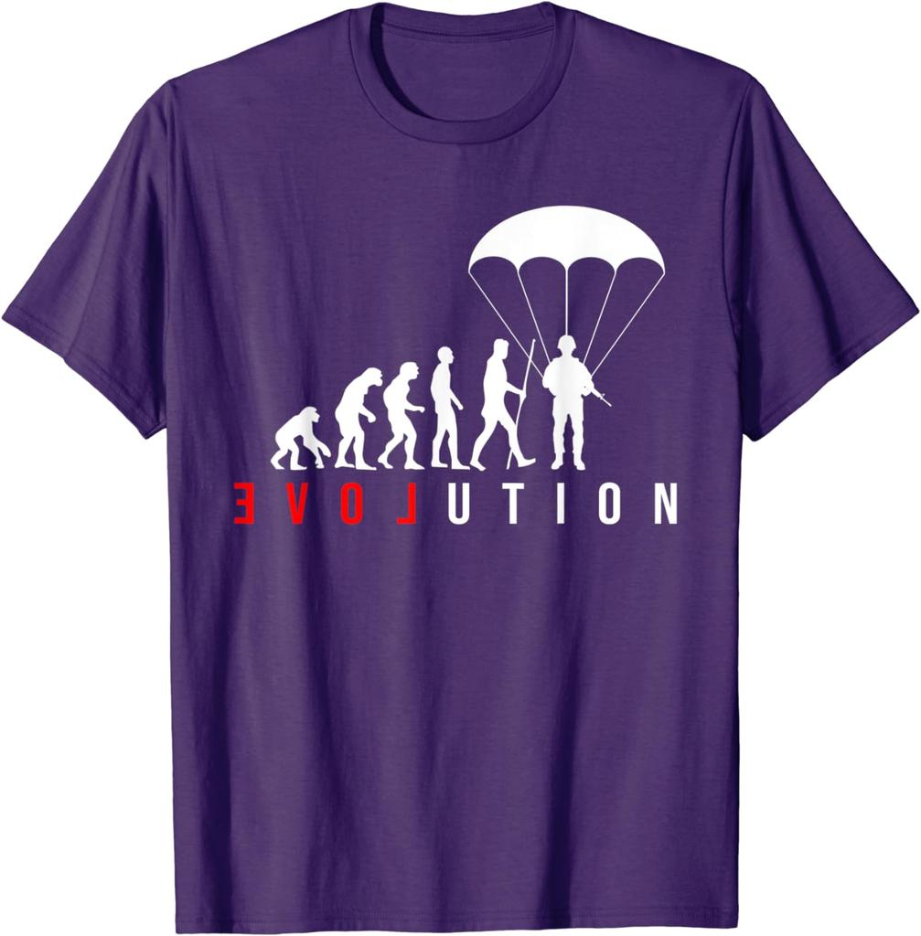 Paratroop Paratrooper Soldier Love Evolution TShirt Short Sleeve Casual 100 Cotton Shirt