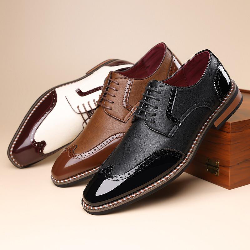 Hot-selling business leather shoes men's high-end versatile comfortable breathable men's shoes trendy pointed leather shoes