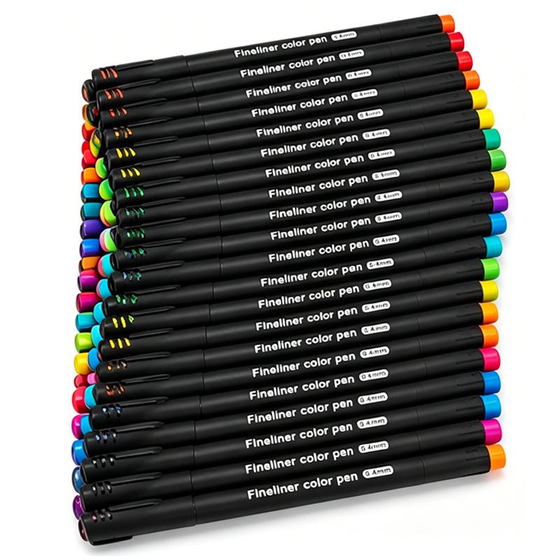 12, 24, 36 Color Watercolor Fineliner Drawing Pen Set with 0.4mm Needle Tip for Outlining