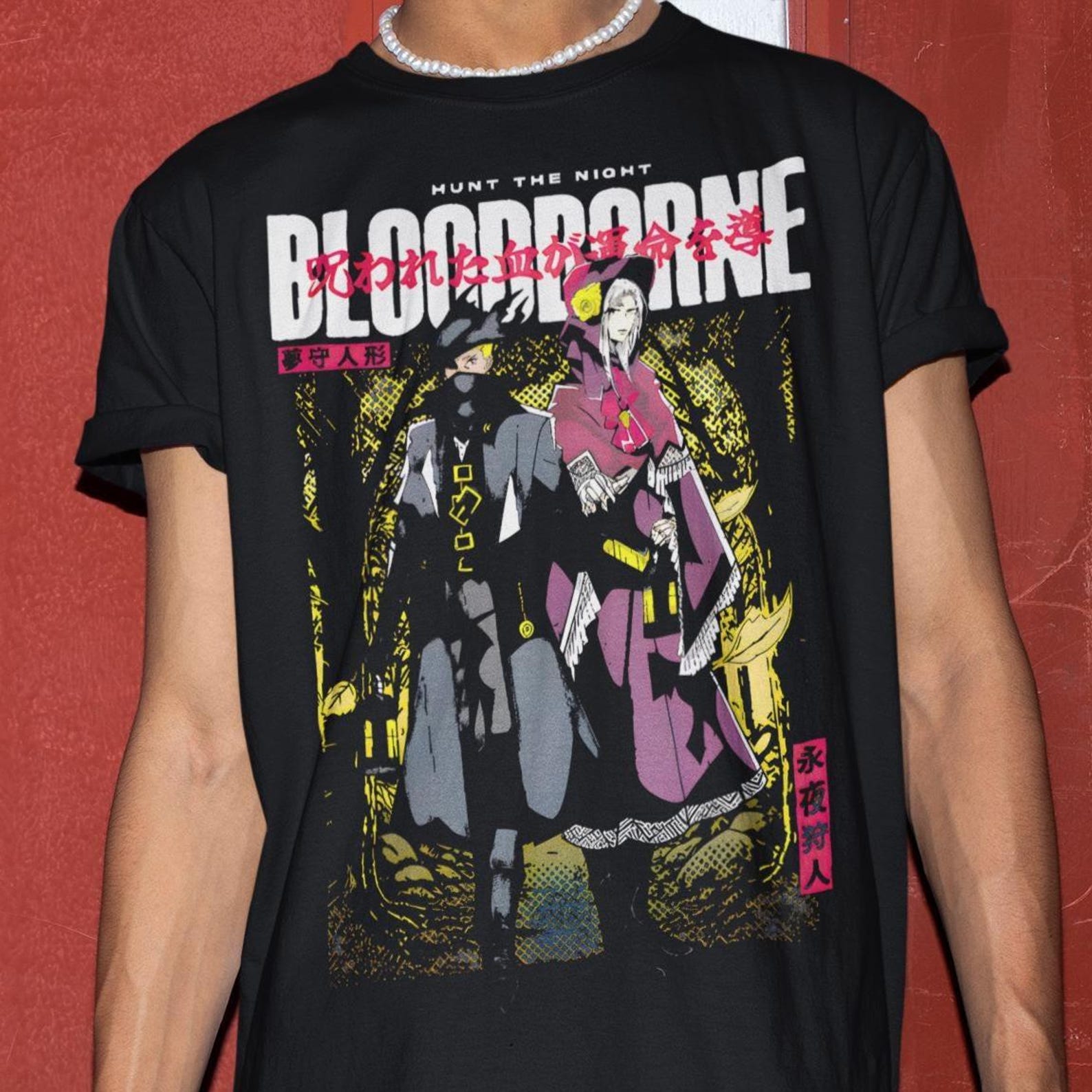 Unisex Bloodborne Hunt The Night Shirt - Video Game T-shirt,Soulsborne Merch,Bloodborne Gifts XL