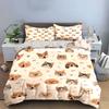 Cute Pets Pattern Bedding Set Bedding Duvet Cover Set Duvet Cover Pillowcases  (1 * Duvet Cover 2 * Pillowcases, Without Duvet Insert)