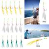 5x Fishing Rigs Fishing Accessories Professional with Feather Lures Fishing Hooks for Mackerel Pollock Freshwater Cod Bass