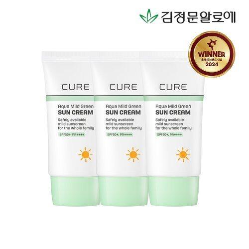 Kim Jeong Moon Aloe Cure Mild Green Sunscreen (Mineral Sunscreen) 40ml x 3_630755