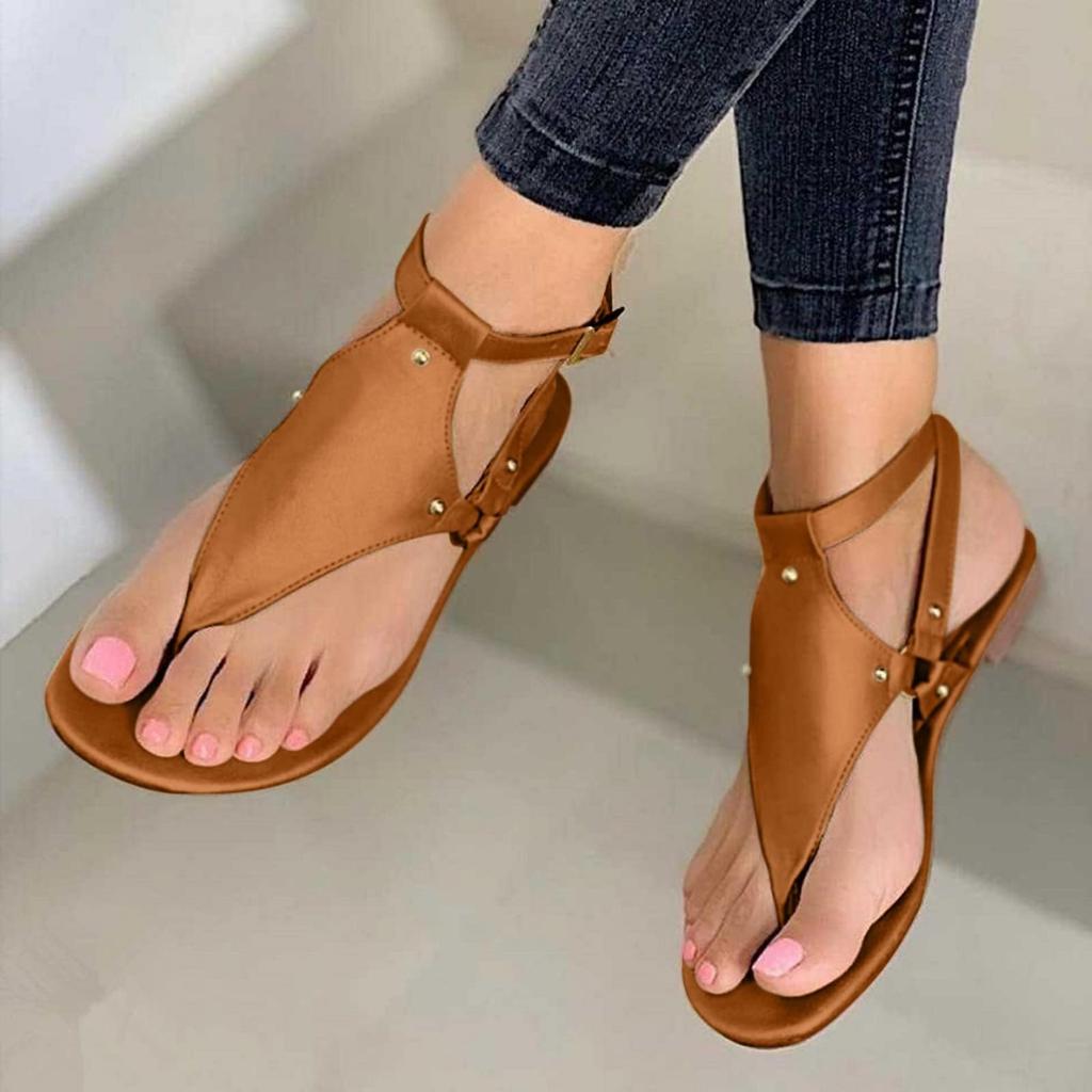 Summer Casual Flat Bottomed Lightweight and Comfortable Clip Toe Beach Sandals