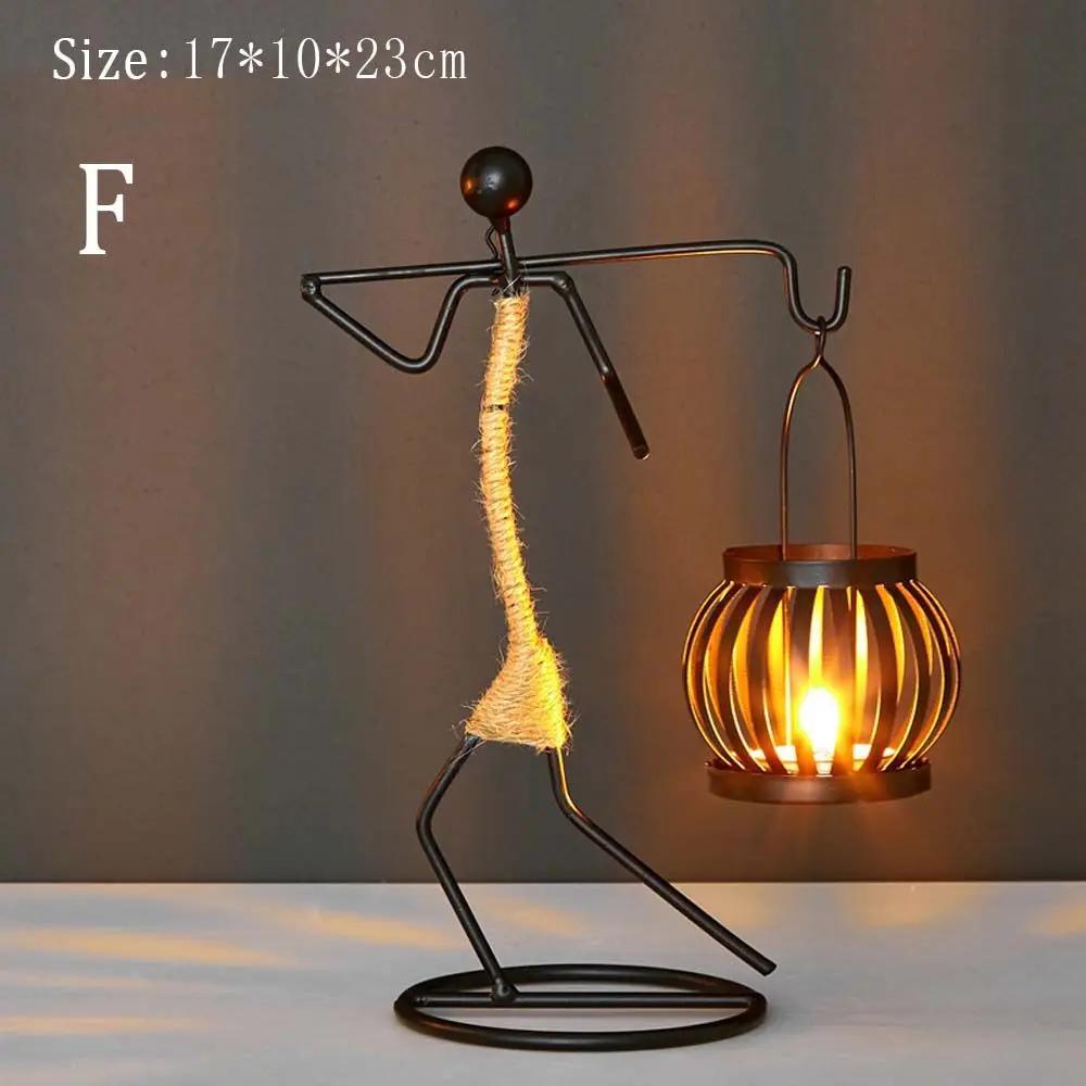 

Abstract Character Sculpture Candle Holder Nordic Metal Candlestick Decor Handmade Figurines Home Decoration Art Gift