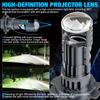 2Pcs H7 LED Projector Lens Headlight Bulbs LHD 1:1 Mini Size Wireless Super Bright 40000Lm Turbo Headlamps Hi/Lo Beam Plug&Play Lamp 12V 6000K