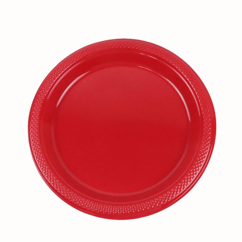 8 Inch Festive Items Disposable Plate Plastic Ps Plate Color Round Cake Tableware Barbecue Plate