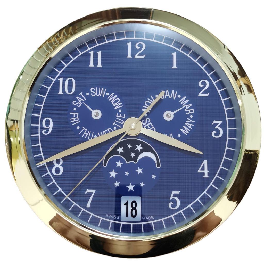 Leuchtende Lux Wandmontierte Metalluhr: Modernes Dekorationsstück für Wohnzimmer