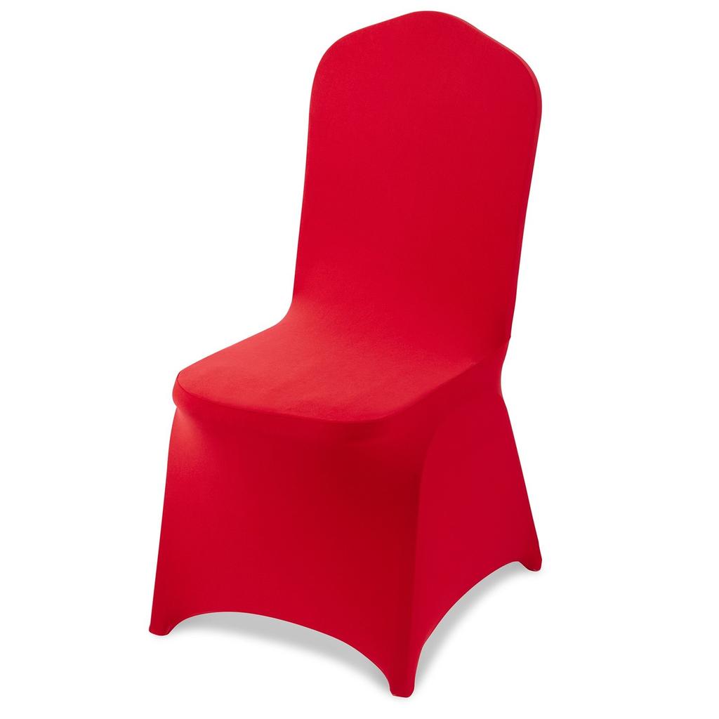 50 Pcs Red Chair Covers, Polyester Spandex Chair Cover, Stretch Slipcovers for Wedding Party Dining Banquet Flat-Front Chair Covers, Fits Chair