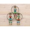 Iron Tribal Musicians doll sitting on three round frame for wall decor Decorative Gift Item, Multicolour (13 Length * 16 inch Height) - Set of 1