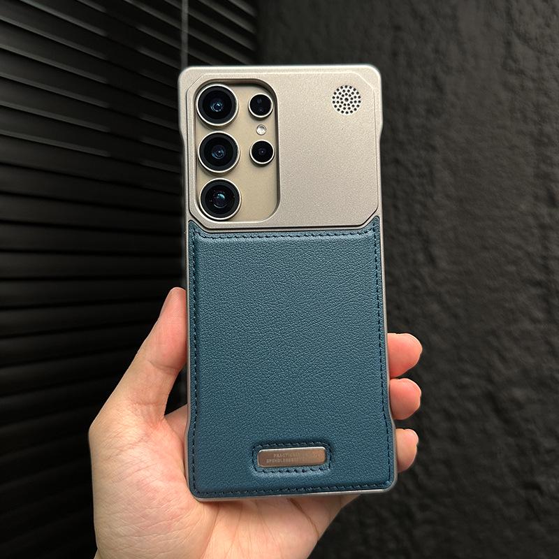 Galaxy S25 Ultra Magnetic Aroma Leather Phone Case - Drop-proof, Borderless, Fits Samsung S24/S23