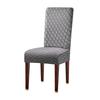 Modern Minimalist Elastic Dining Chair Cover Square Grid Patterned Chair Slipcover