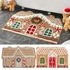 Creative Cartoon Christmas Carpet Non-Slip Palace Shaped Christmas Floor Mat Xmas Bedroom Welcome Doormat Christmas Decoration