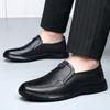 Soft Genuine Leather Shoes Mens Loafers Flat Brand Casual Father Shoes Comfortable Men Party Shoes Pure Black