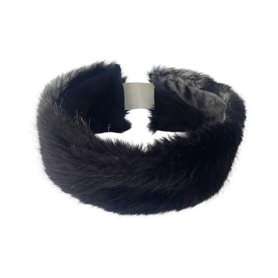 Artificial Hair Band Elastic Imitation Fox Fur Headband Wide Edge Design No Dome Coldproof Winter Hair Tie