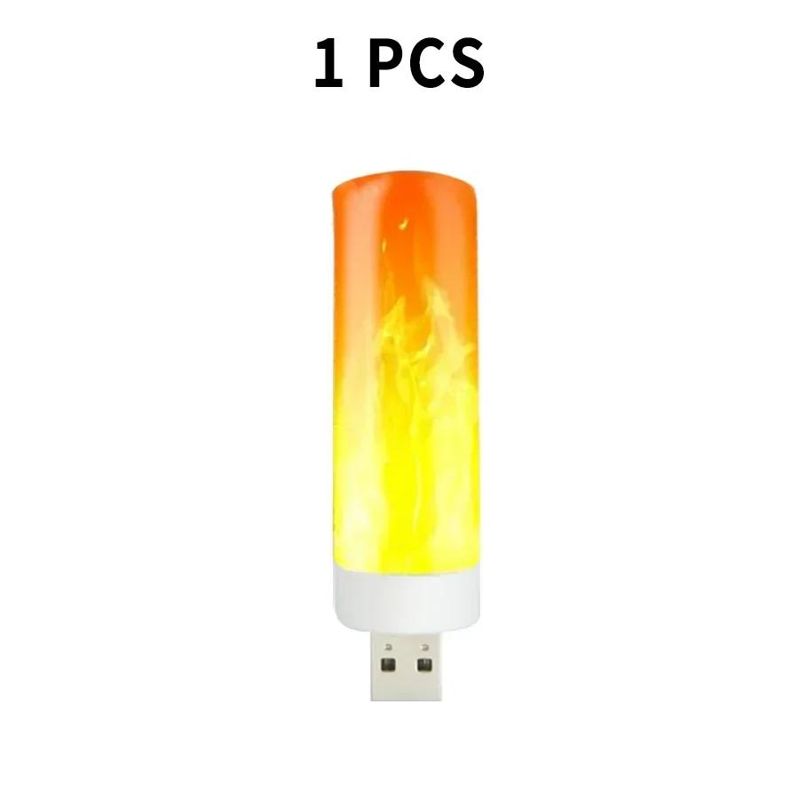 Mini LED USB Atmosphere Light Flame Flashing Candle Lights Book Lamp for Power Bank Camping Lighting Effect Light