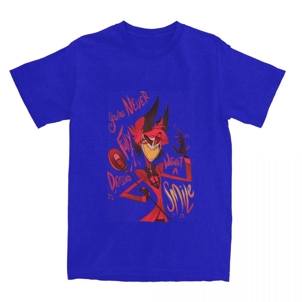 Herren T-Shirt Hazbin Hotels T-Shirts Mode Alastor Sommer T-Shirts Vintage Muster Baumwollkleidung Geburtstagsgeschenk