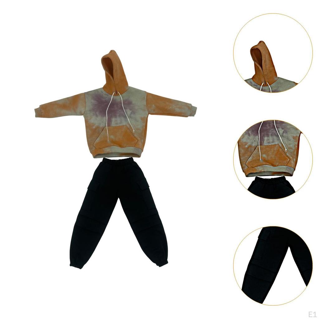 2 Pieces 1/6 Scale Top and Pants Miniature Clothing Garment Costume for 12" Male Action Figures Doll