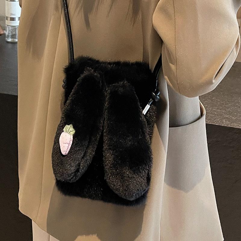 Cute Plush Bag Women'S Trendy Fashion Versatile Shoulder Messenger Bag Women'S Mobile Phone Bag Women