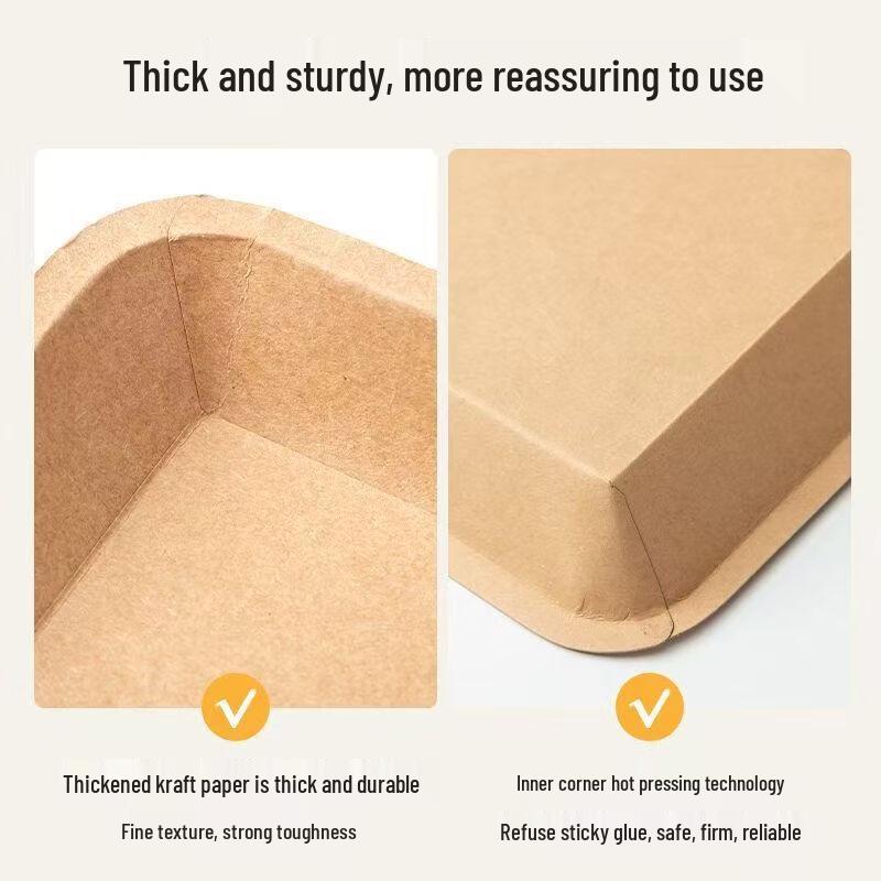 Disposable Kraft Paper Rectangular Serving Trays