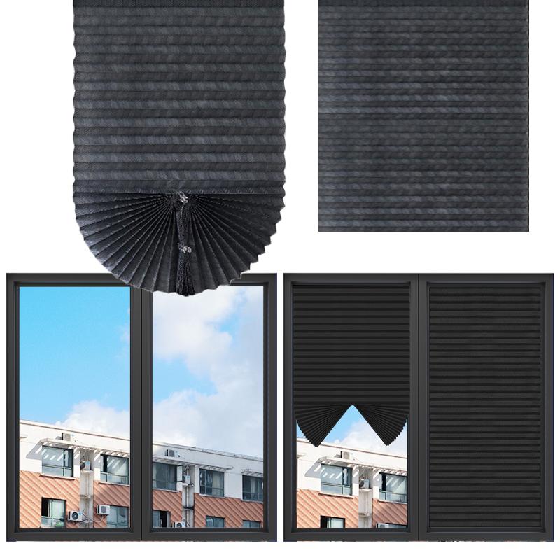 2PCS/Set Half Blackout Windows Curtains Folding Curtains Bathroom Kitchen Balcony Office Blinds Non-Woven 60/90x180cm