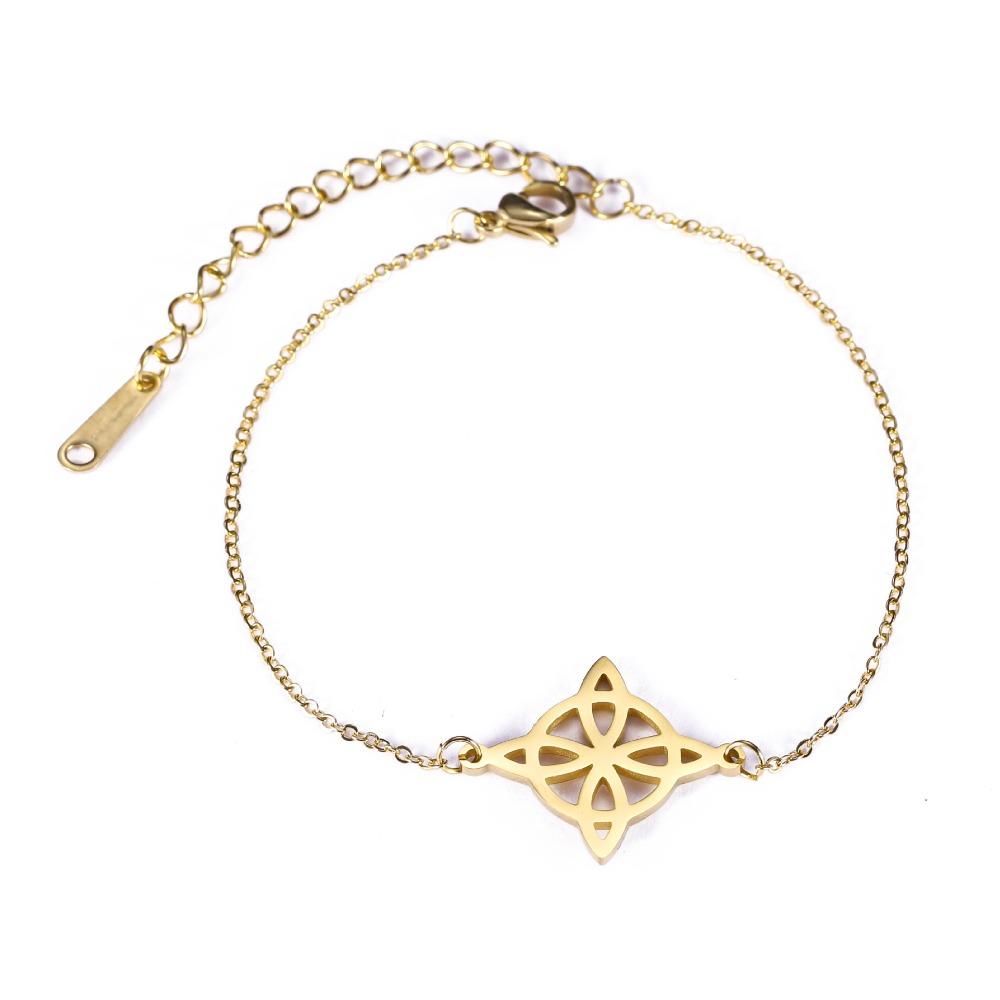 

Браслет из ирландского викканского ведьмовского узла из нержавеющей стали с кельтским узлом, двухслойный регулируемый браслет, женская мода, подарочные украшения на удачу