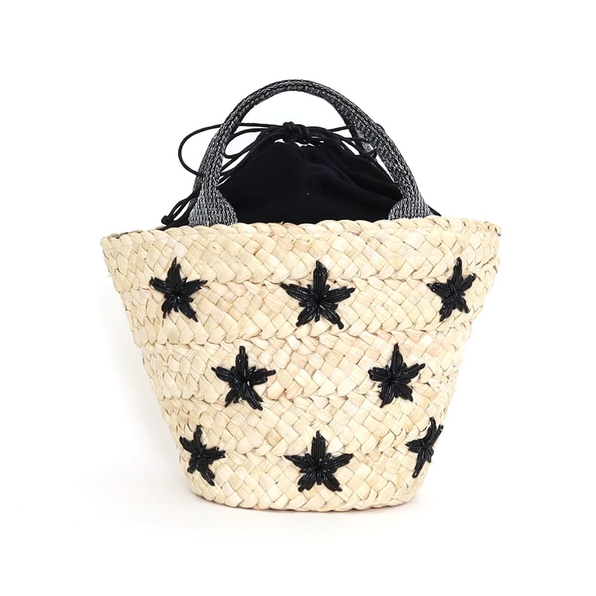 Cuco Глянцевая Звезда Вышитая Плетеная Корзина-Сумка Лабиринт 2513112015 Черный (019)