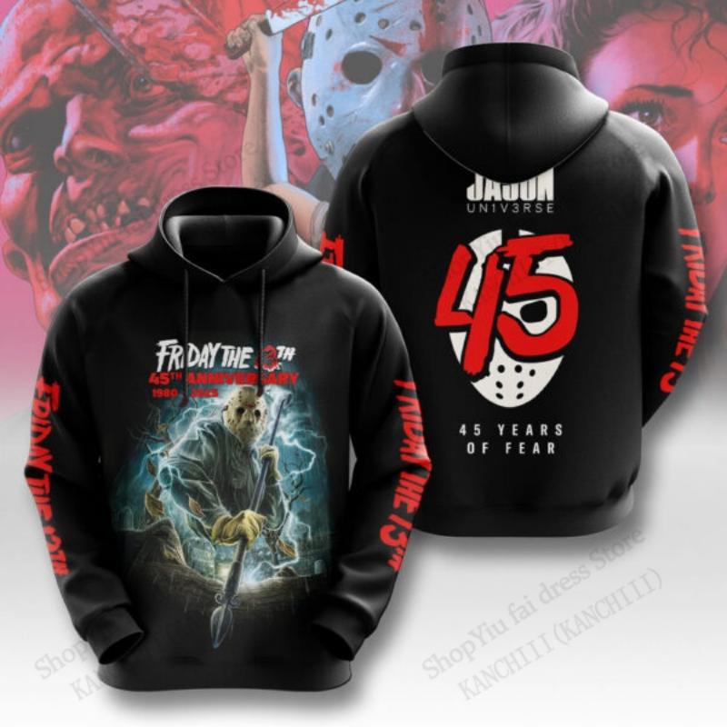 Freitag der 13. Jason Voorhees 3D-Druck Grafik Hoodies Herren Damen Mode Halloween Hoodie Sweatshirt Mantel Damen Sweatbekleidung