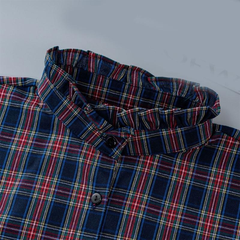Checkered Pattern Detachable Collar Soft Polyester Fabric Decorative Lapel Collar For All Day Wear Women Accessories