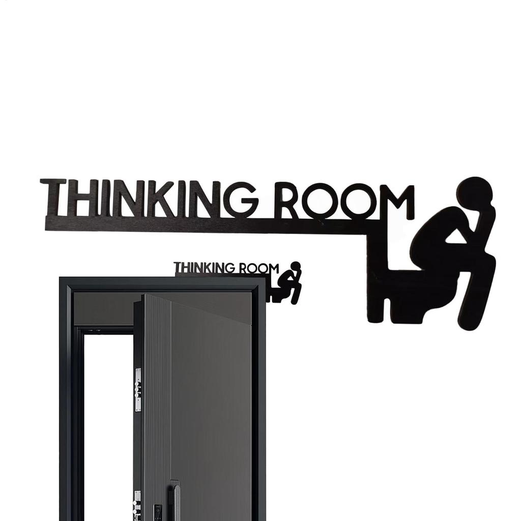 Bathroom Door Topper Sign Corner Thinking Room Fun Wood Toilet Door Sign Unique Thinking Room Fun Toilet Door Sign Funny Decor
