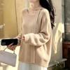 Korean Lazy Wind One-word Shoulder Crew Neck with Streamer Sweater Women's 1011 Autumn and Winter Unique Beautiful Knitted Sweater Top