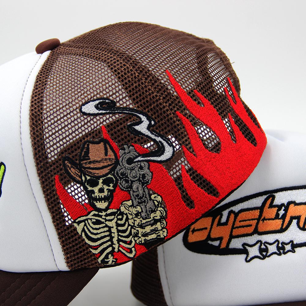 High Quality Custom Embroidered Logo Sport Truckers Cap Adult 5 Panel Mesh Embroidered Custom Trucker Hats