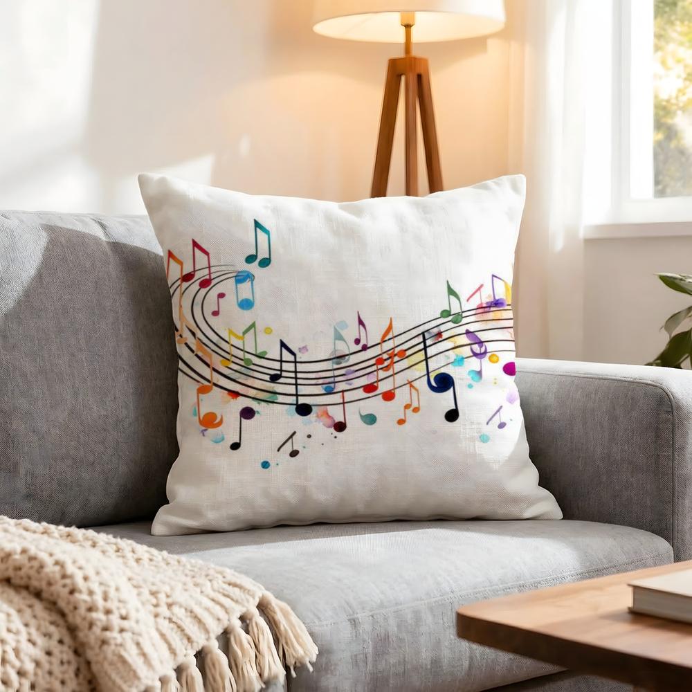 Art Sheet Music Printing Cushion Cover 1Pcs Decorative Covers Soft Cushion Case For Sofa Couch Decor 40X40 45X45 Pillowcases