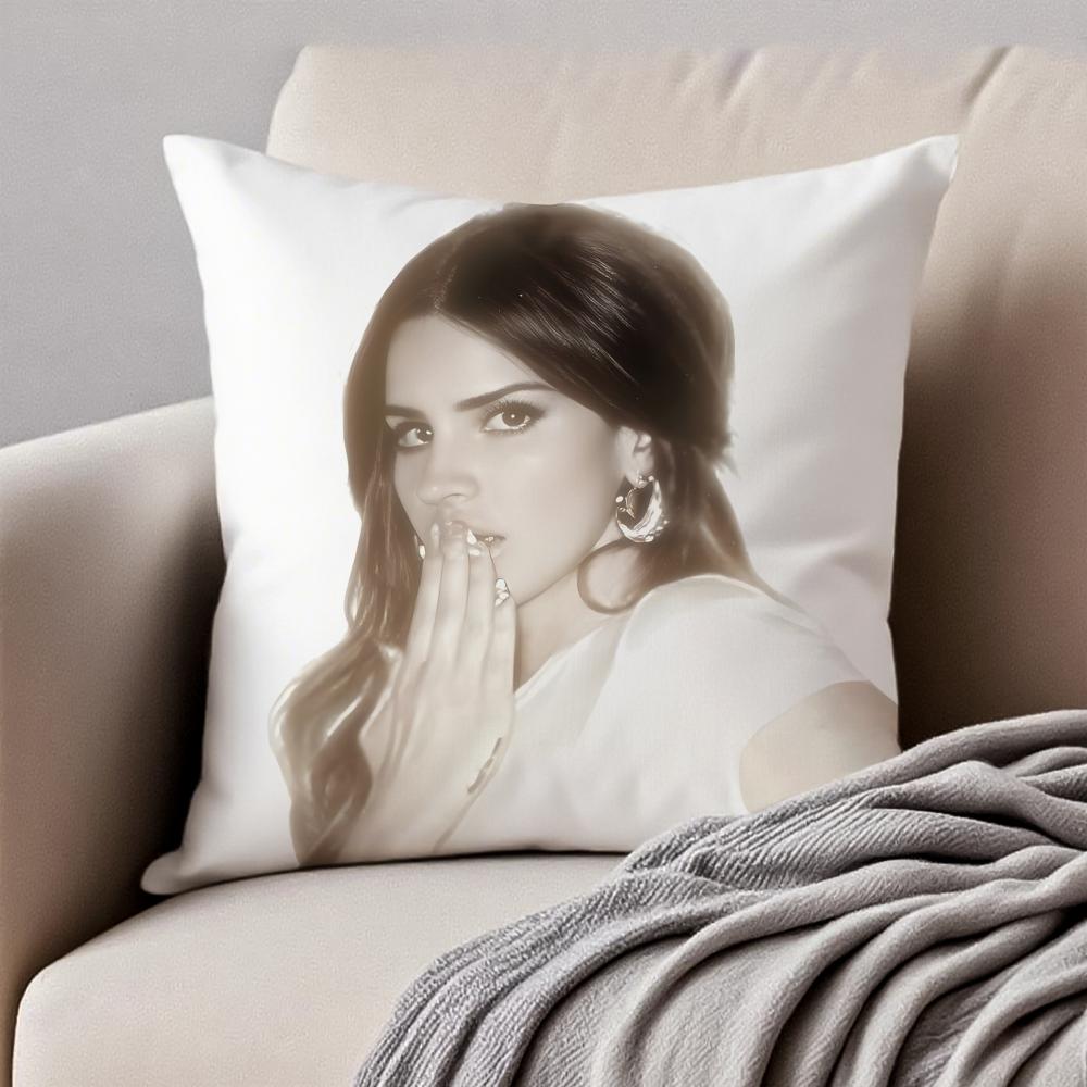 LLana Del Rey Cushion Cover Pillowcase Antidustmite Invisible Zipper Short Plush Sofa Cushion