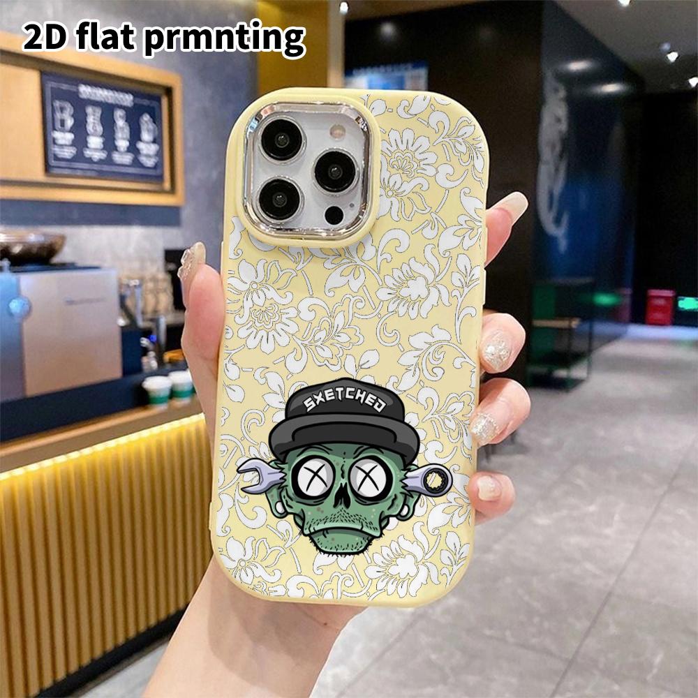 Phone Case: 2D Flat Design Suitable for iPhone 18 17 16 15 14 13 Pro, Couple Style, Zombie Skull, Christmas and Halloween Gift