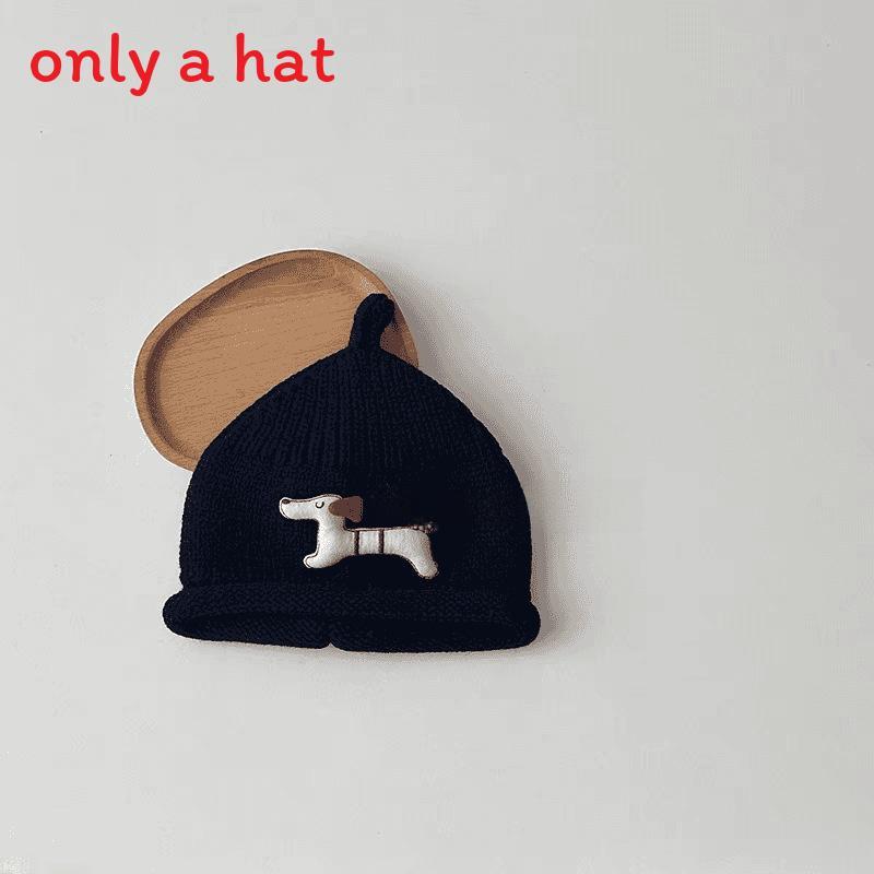 Baby Knit Hat With Cute Puppy Design For Winter Warmth For 6 To 24 Months