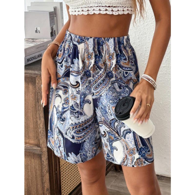 

Женские новые модные, удобные и элегантные праздничные шорты с цветочным принтом XL