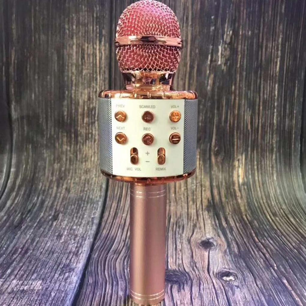 Wireless Bluetooth Speaker Home Microphone Flash LED Light Handheld Microphone